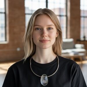 Catherine Beat Elegant Silver & Resin Pendant Necklace